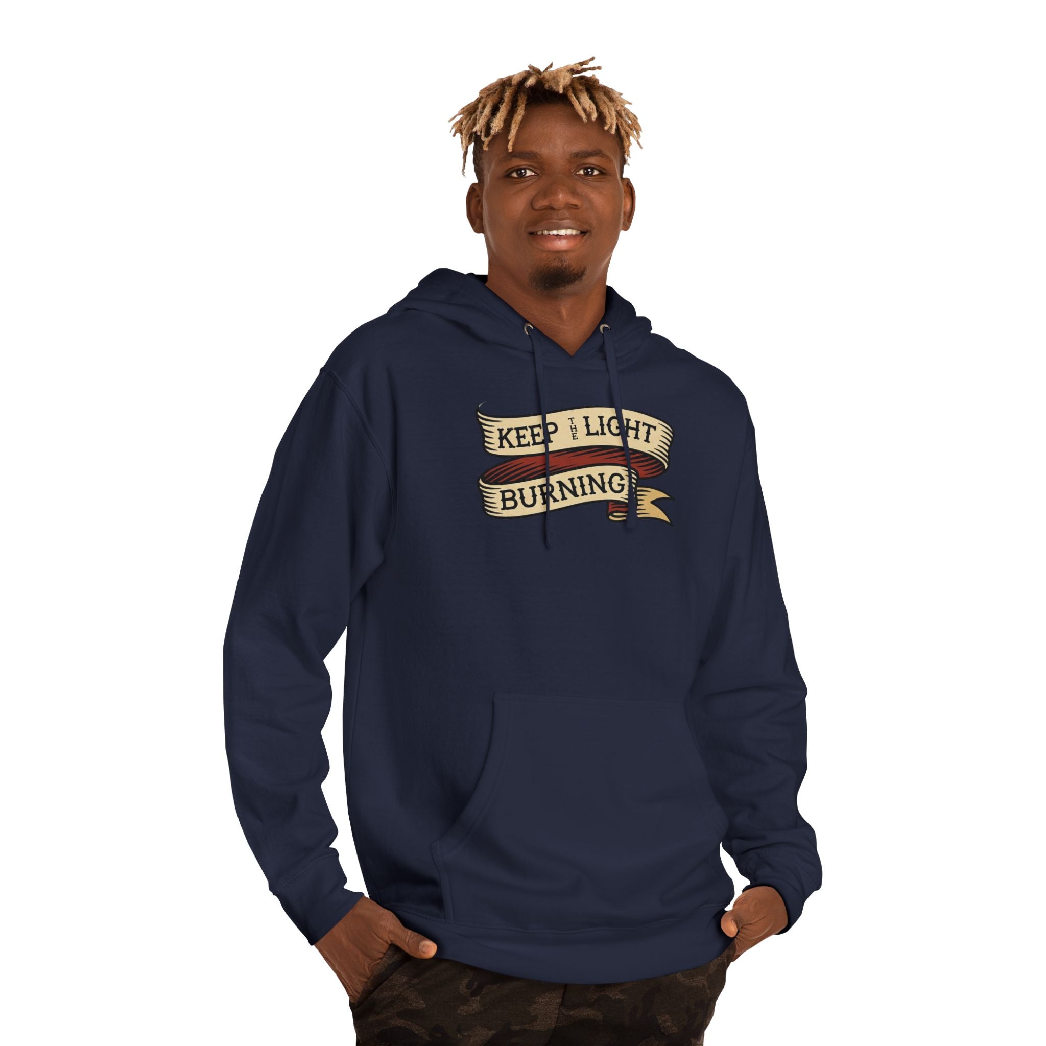 Lighthouse Keeper Hoodie — "Keep the Light Burning" Nautical Sweatshirt - Fair Winds Clothing