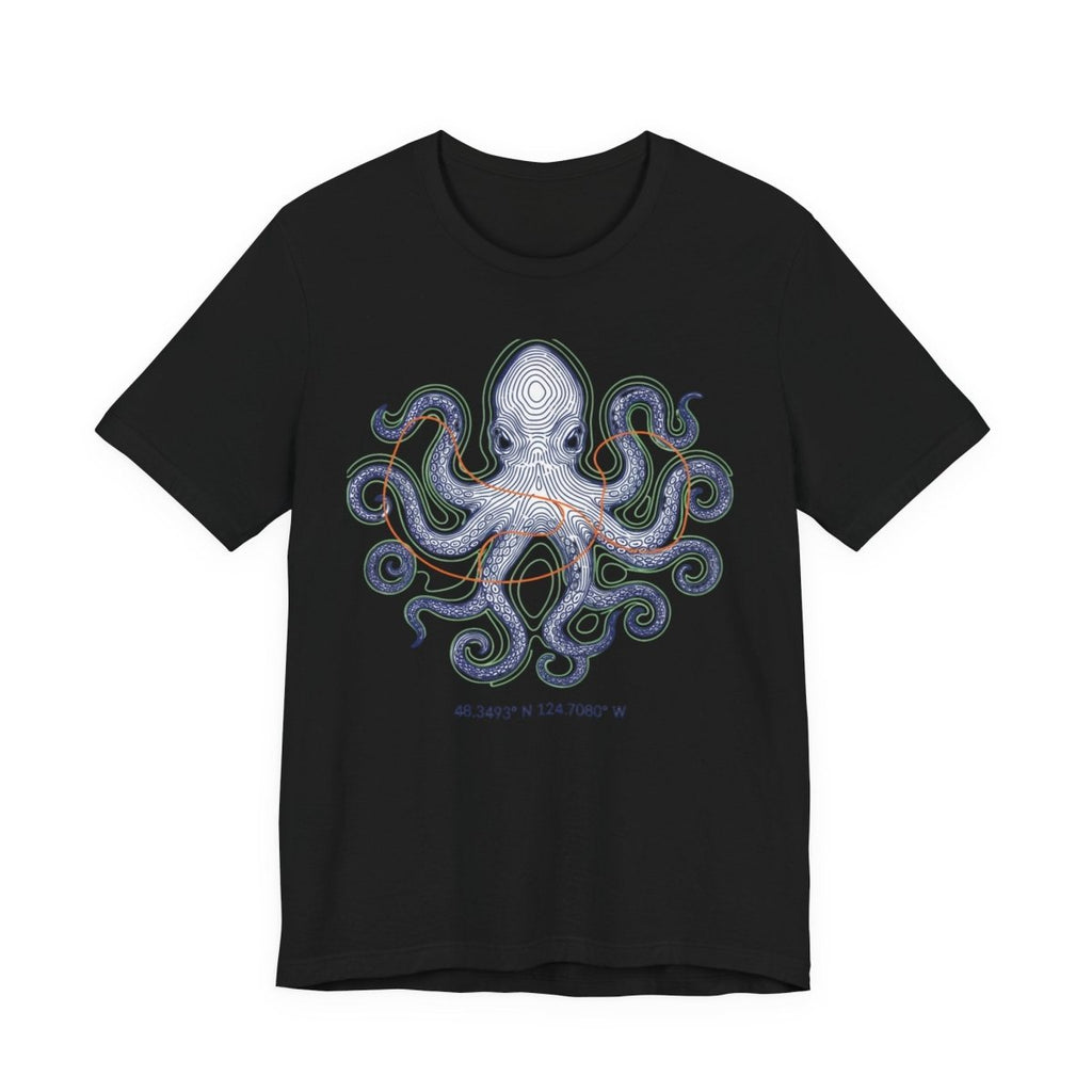 Octopus Topographic Tee | contour line design, topo map apparel - Fair Winds Clothing