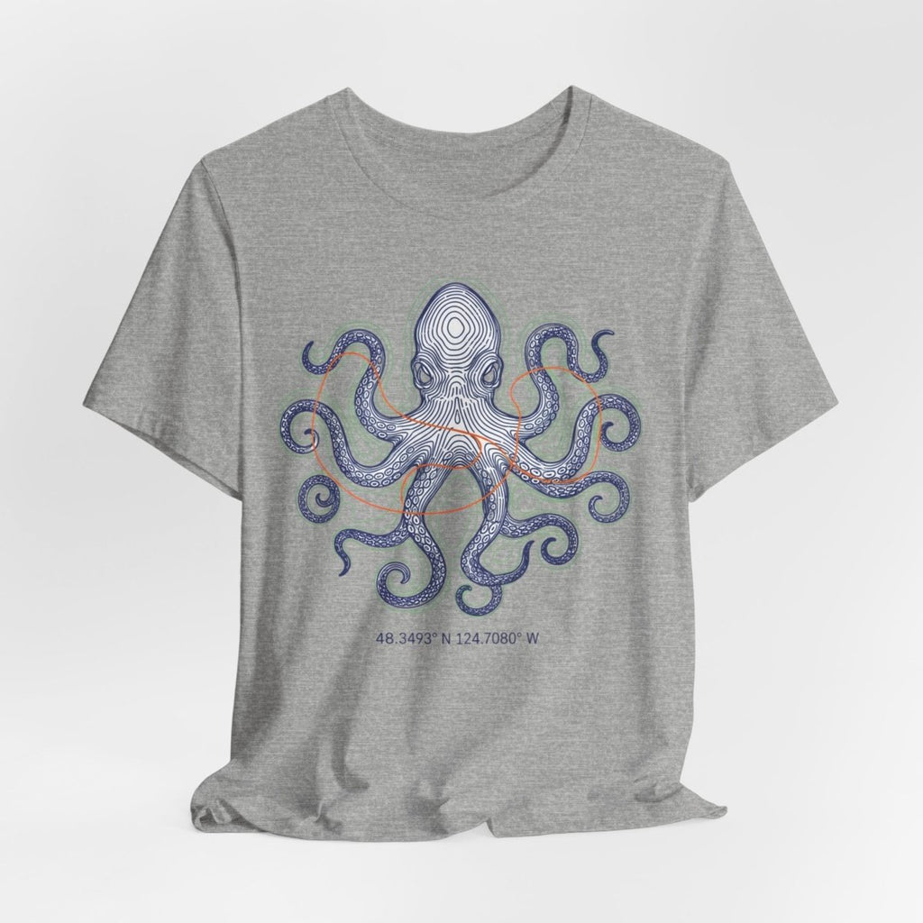 Octopus Topographic Tee | contour line design, topo map apparel - Fair Winds Clothing