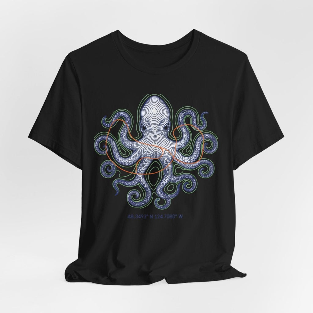 Octopus Topographic Tee | contour line design, topo map apparel - Fair Winds Clothing