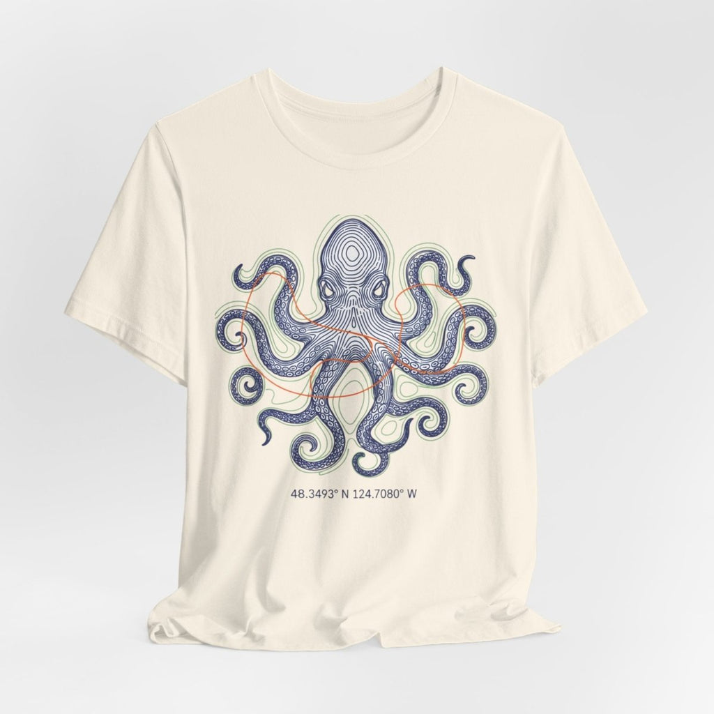 Octopus Topographic Tee | contour line design, topo map apparel - Fair Winds Clothing