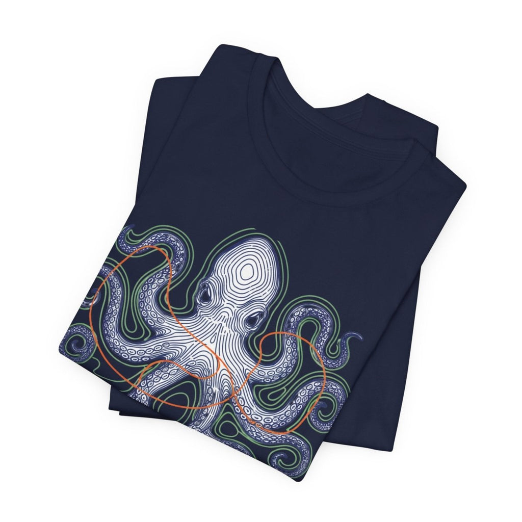 Octopus Topographic Tee | contour line design, topo map apparel - Fair Winds Clothing