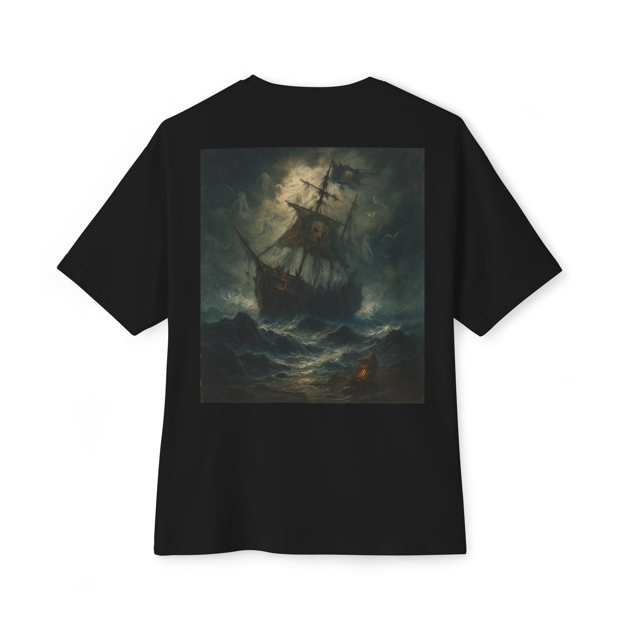 Oversized Tee - Dark Sailing Ship Print - Fair Winds Clothing