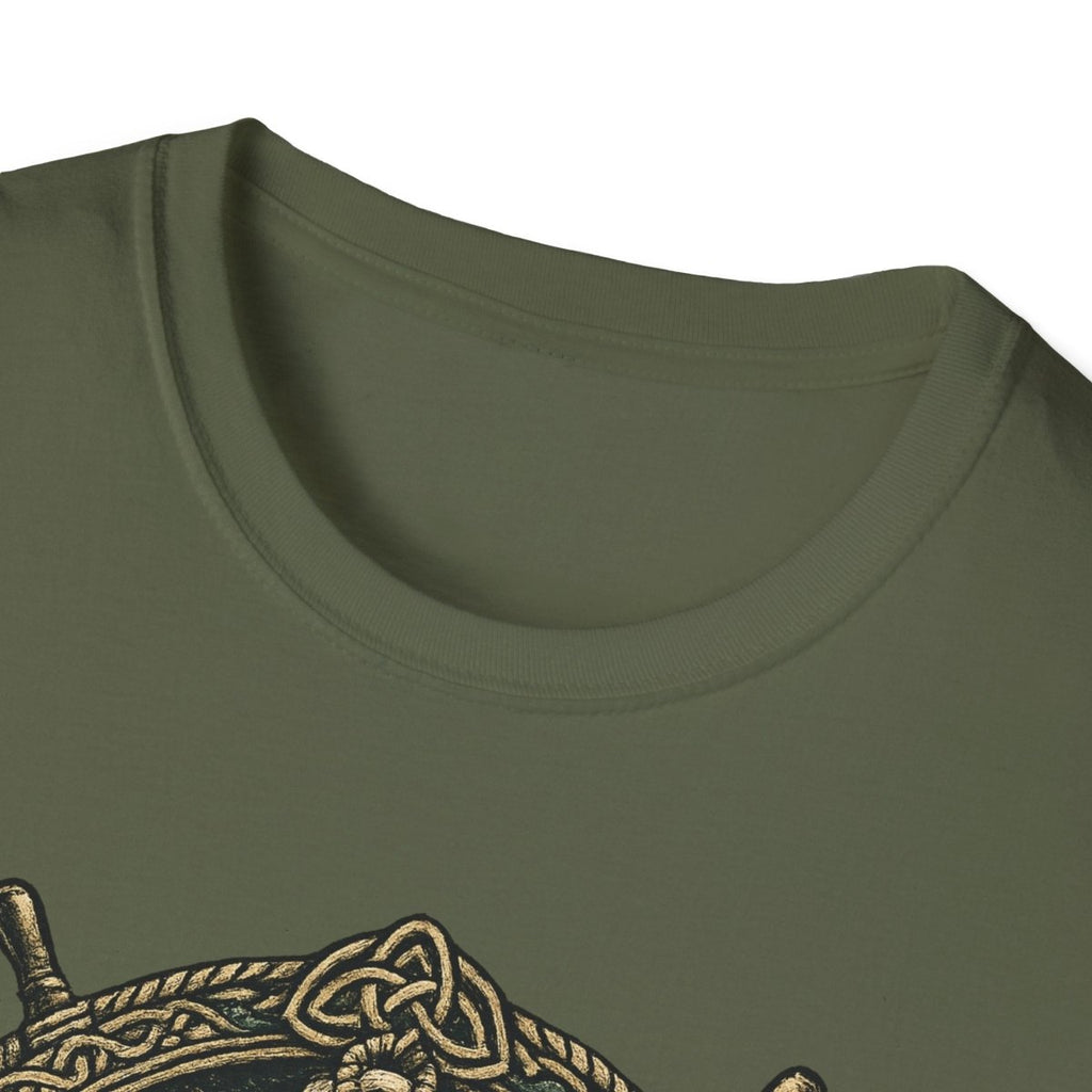 Viking Serpent Shield T-Shirt — Norse Jörmungandr Wave Graphic Tee - Fair Winds Clothing