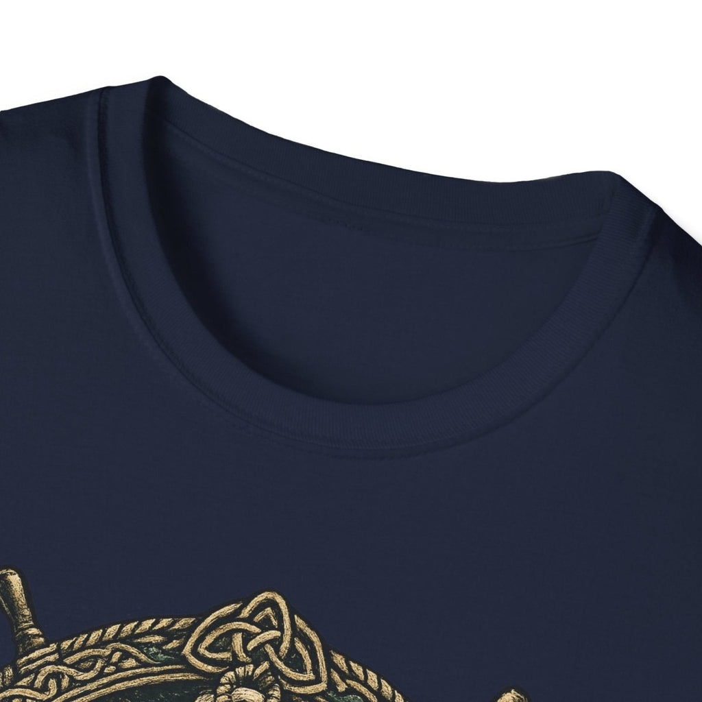 Viking Serpent Shield T-Shirt — Norse Jörmungandr Wave Graphic Tee - Fair Winds Clothing