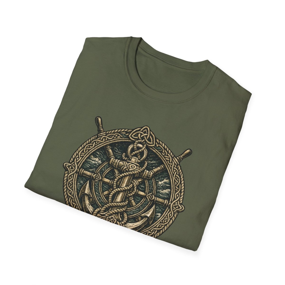 Viking Serpent Shield T-Shirt — Norse Jörmungandr Wave Graphic Tee - Fair Winds Clothing