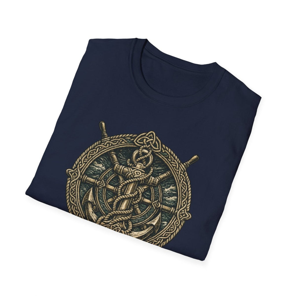 Viking Serpent Shield T-Shirt — Norse Jörmungandr Wave Graphic Tee - Fair Winds Clothing