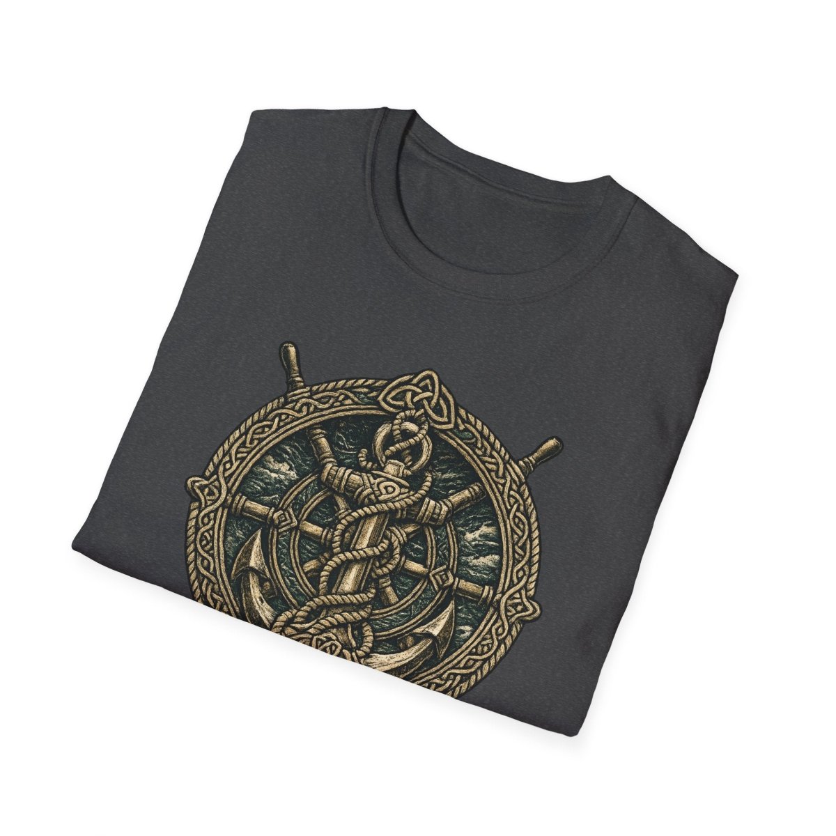 Viking Serpent Shield T-Shirt — Norse Jörmungandr Wave Graphic Tee - Fair Winds Clothing