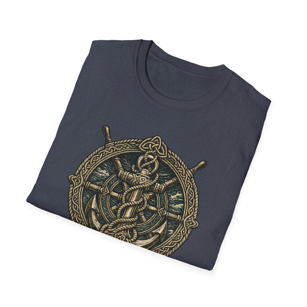 Viking Serpent Shield T-Shirt — Norse Jörmungandr Wave Graphic Tee - Fair Winds Clothing